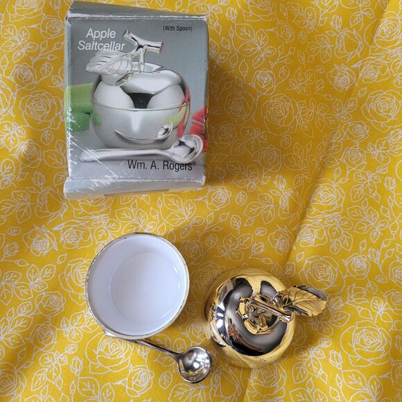 Lot Of 3 Silver Plated WM Rogers Bon Bon Oneida Jam Jar Lidded Apple Saltcellar - Picture 4 of 11